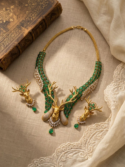 Ishhaara Statement Gemstone Studded Necklace