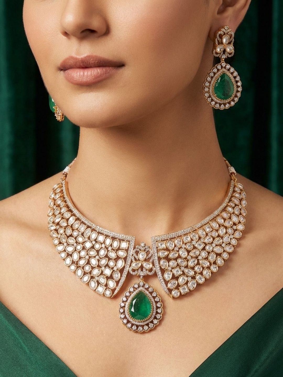 Ishhaara Statement Gold Polki Necklace