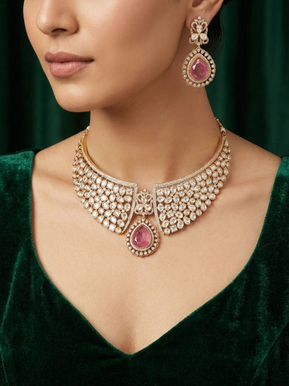 Ishhaara Statement Gold Polki Necklace