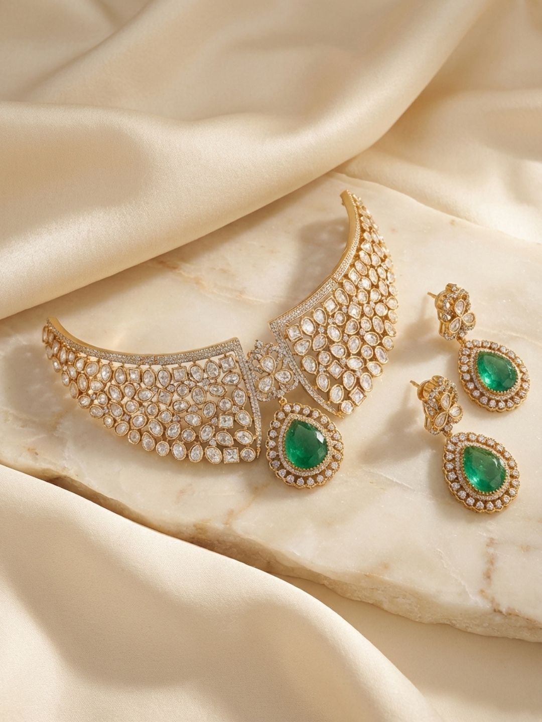 Ishhaara Statement Gold Polki Necklace