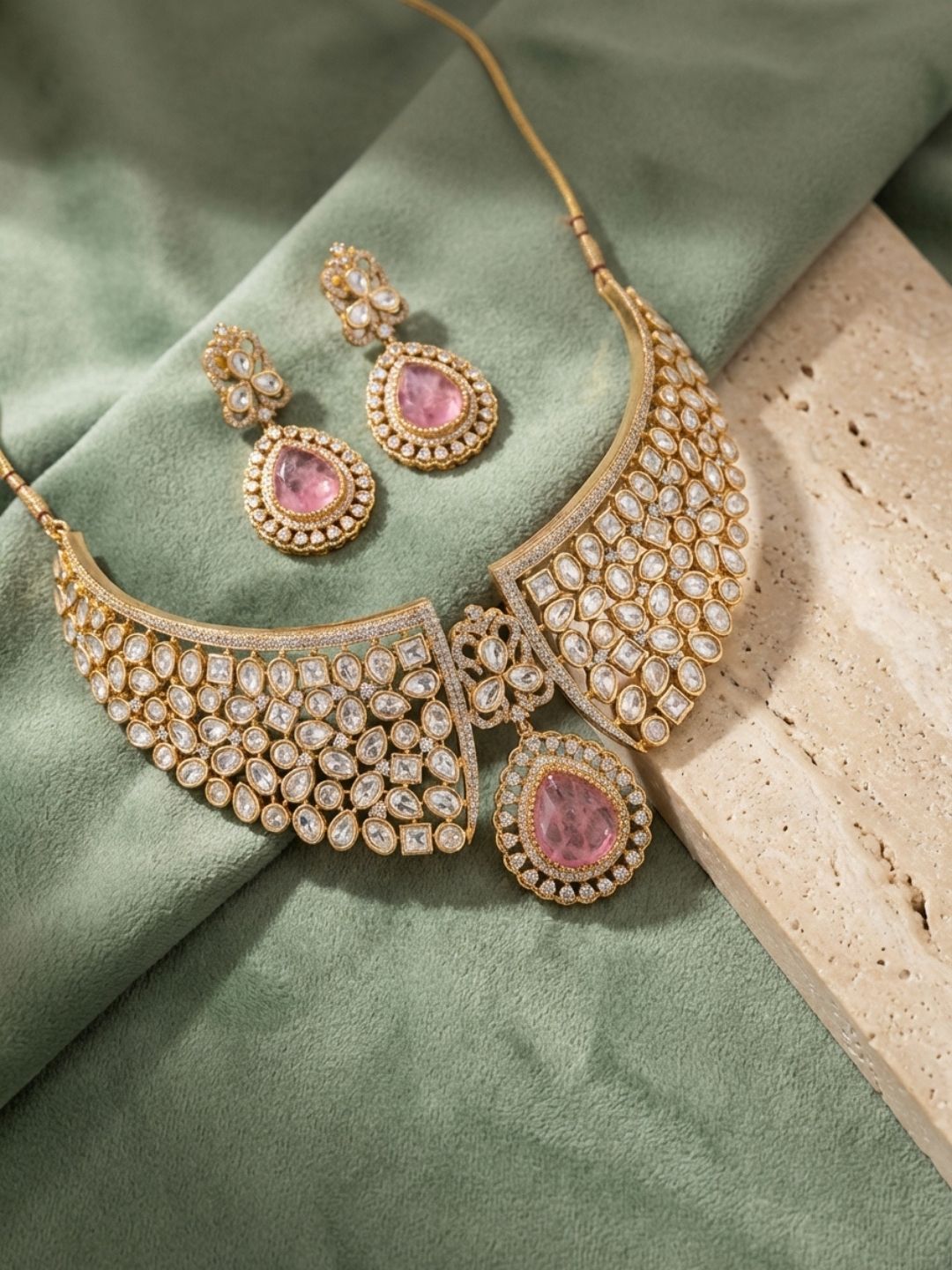 Ishhaara Statement Gold Polki Necklace
