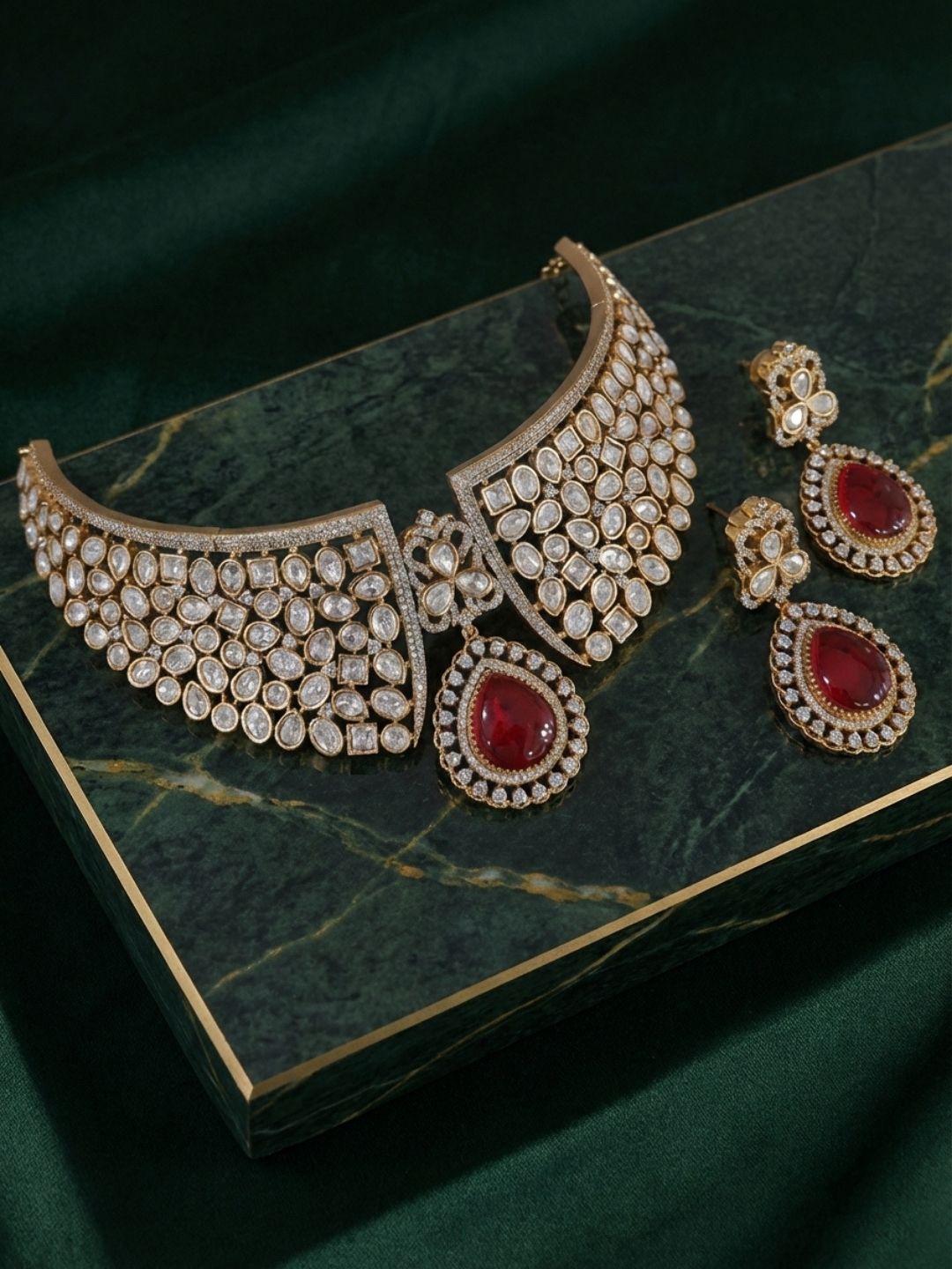 Ishhaara Statement Gold Polki Necklace