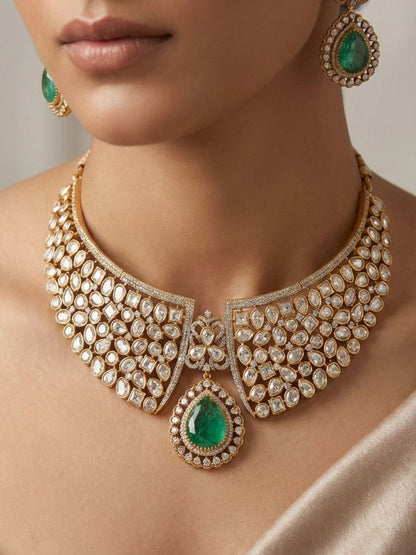 Ishhaara Statement Gold Polki Necklace