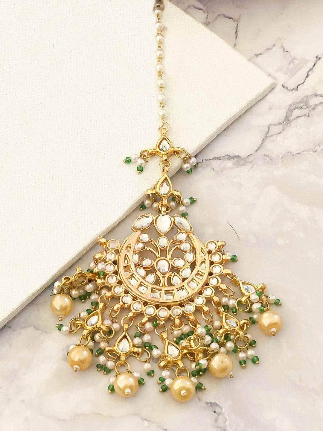 Ishhaara Statement Kundan Green Drops Choker