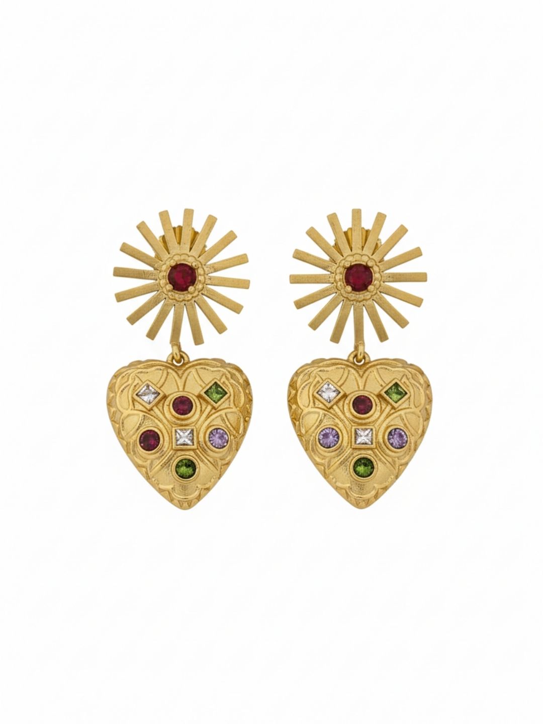 Ishhaara Statement Sacred Heart Earrings