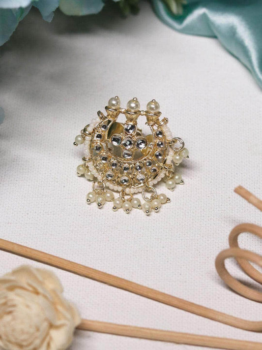 Ishhaara Stone Beaded Drop Ring