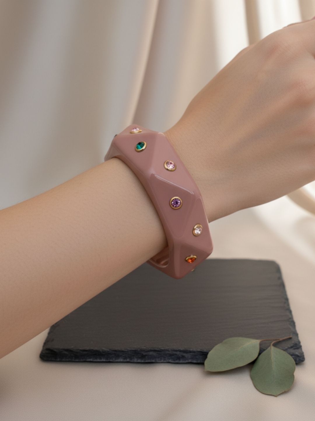 Ishhaara Stone Studded Acrylic Bangle