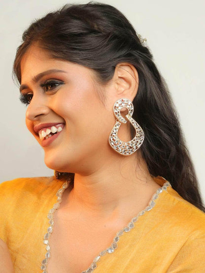 Ishhaara Stone Studded Dangle Drop Earrings