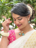 Ishhaara Stone Studded Ethnic Fusion Sabyasachi Inspired Duck Motif Lotus Hasli Necklace