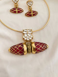 Ishhaara Stone Studded Ethnic Fusion Sabyasachi Inspired Duck Motif Lotus Hasli Necklace