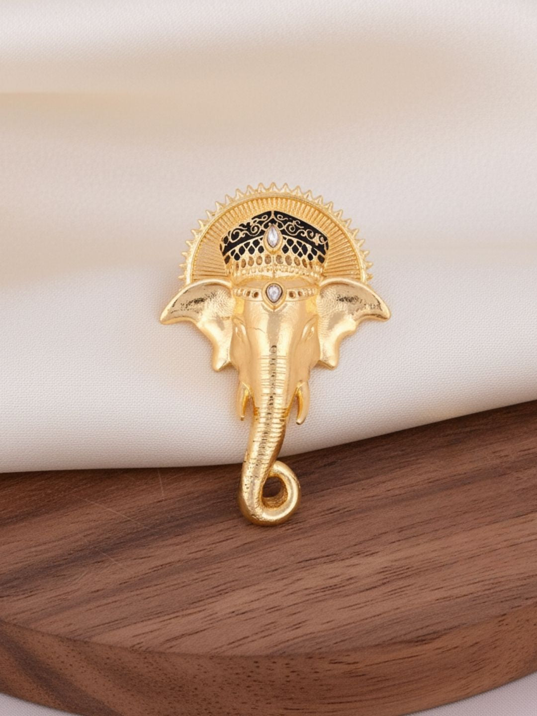 Ishhaara Stone Studded Lord Ganesha Brooch