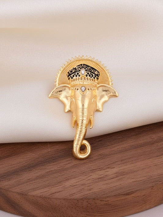 Ishhaara Stone Studded Lord Ganesha Brooch