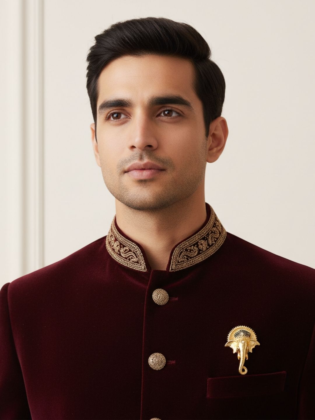 Ishhaara Stone Studded Lord Ganesha Brooch