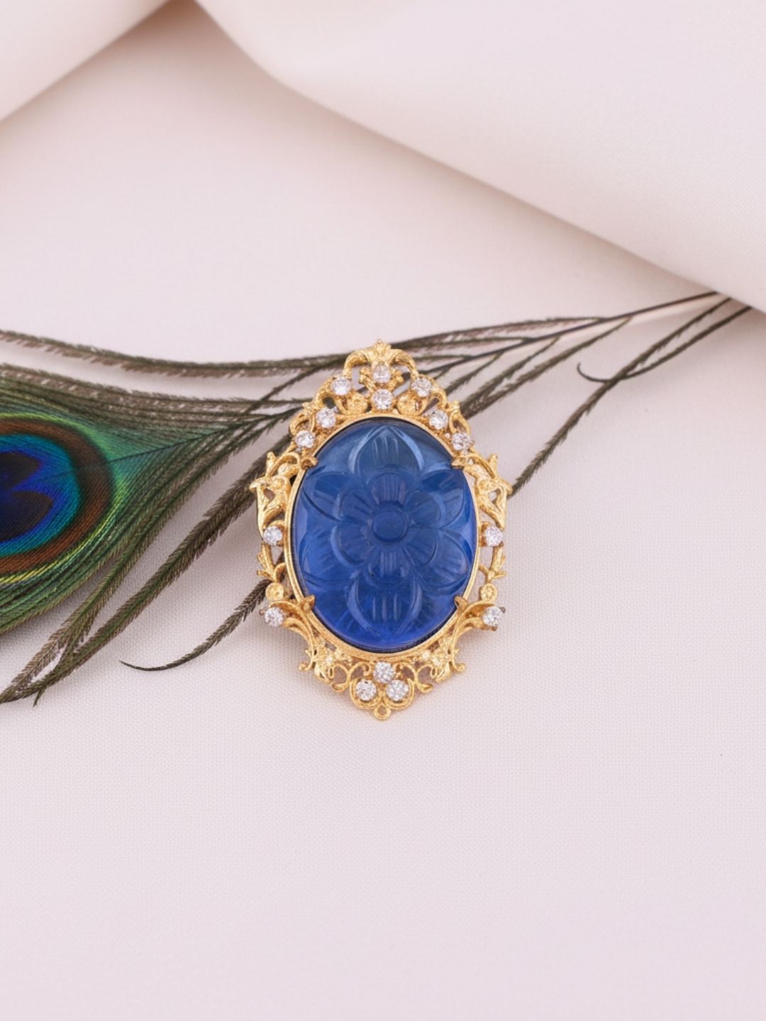 Ishhaara Stunning Lapis Lazuli Brooch