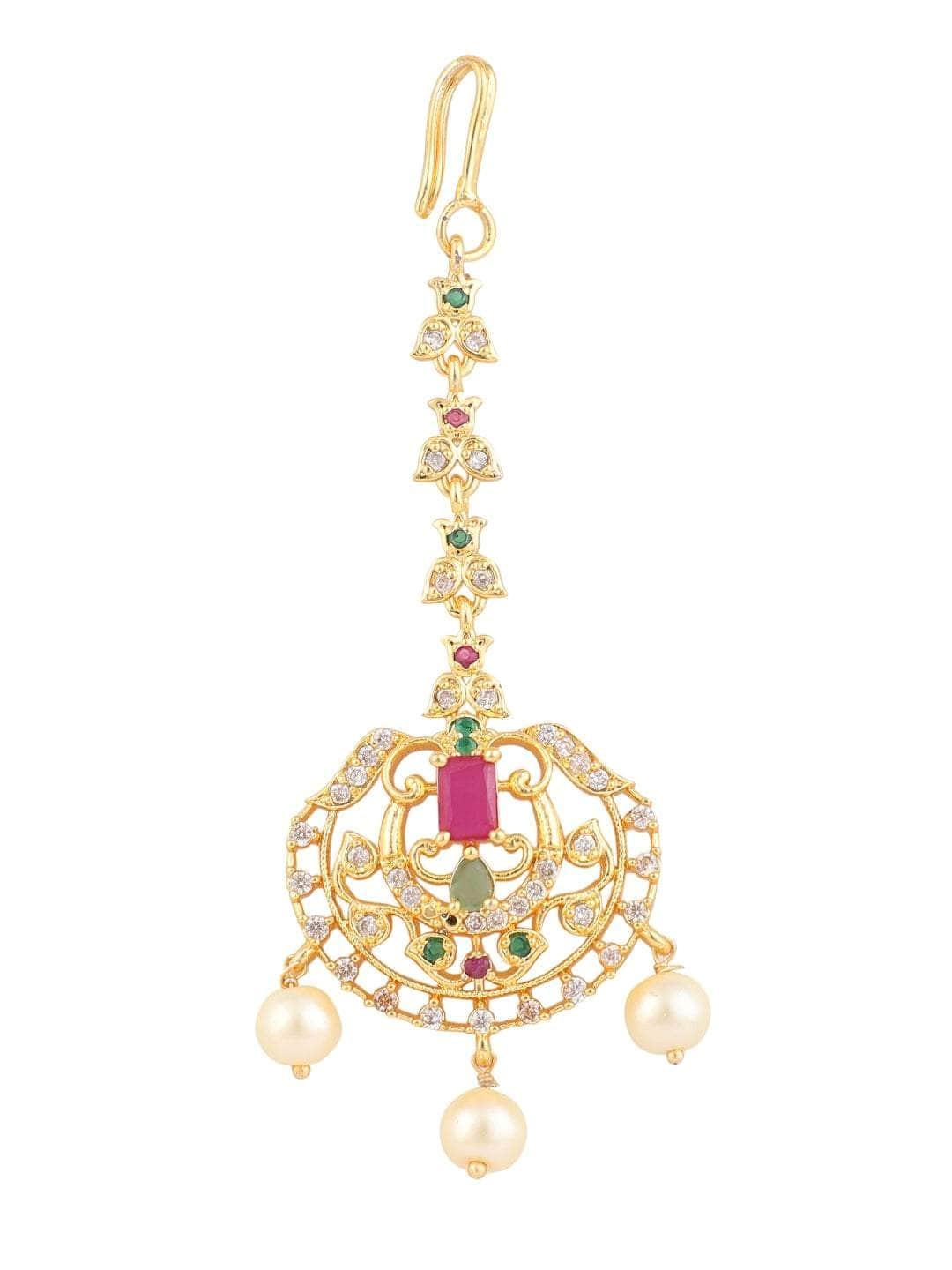 Ishhaara Stylish Ad Necklace Set With Drop Earrings