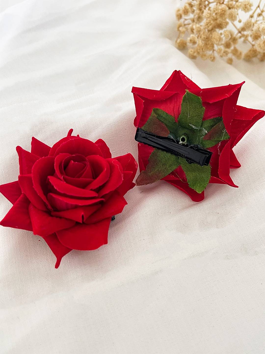 Ishhaara Stylish Rose Artificial Flowers Bun Juda Hair Clips