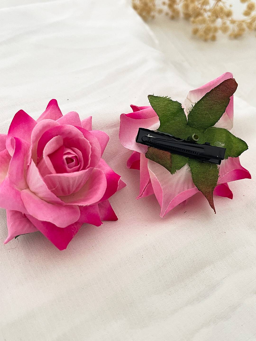 Ishhaara Stylish Rose Artificial Flowers Bun Juda Hair Clips