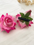 Ishhaara Stylish Rose Artificial Flowers Bun Juda Hair Clips