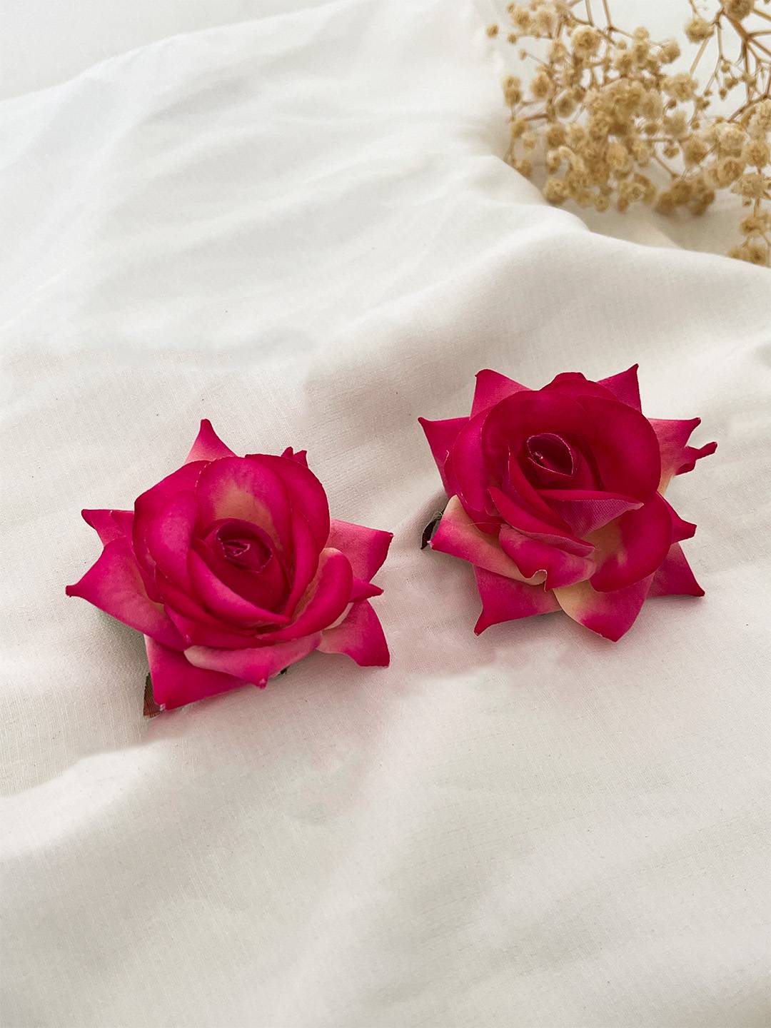 Ishhaara Stylish Rose Artificial Flowers Bun Juda Hair Clips