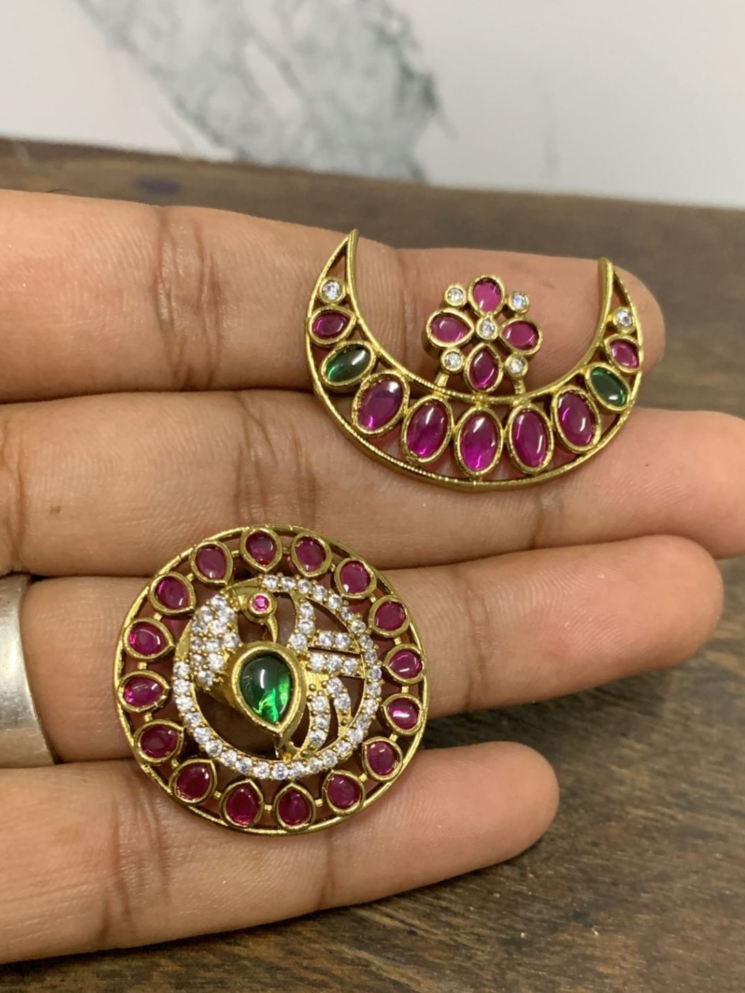 Ishhaara Sun And Moon Multicolor Stone Hair Jewellery