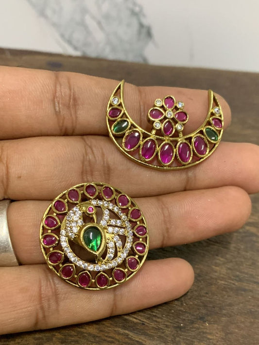 Ishhaara Sun And Moon Multicolor Stone Hair Jewellery