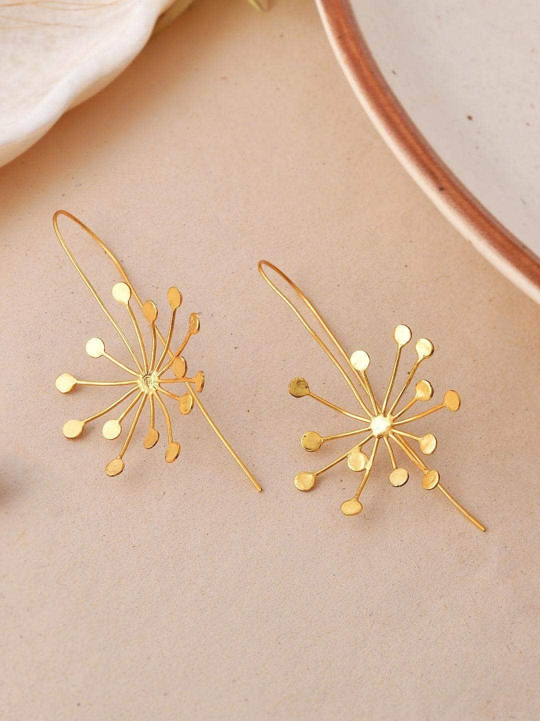 Ishhaara Sun Burst Long Hook Earring