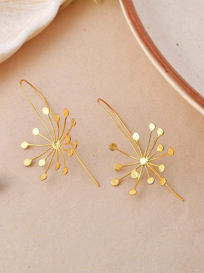 Ishhaara Sun Burst Long Hook Earring