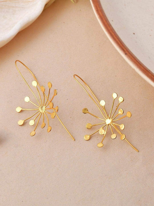 Ishhaara Sun Burst Long Hook Earring