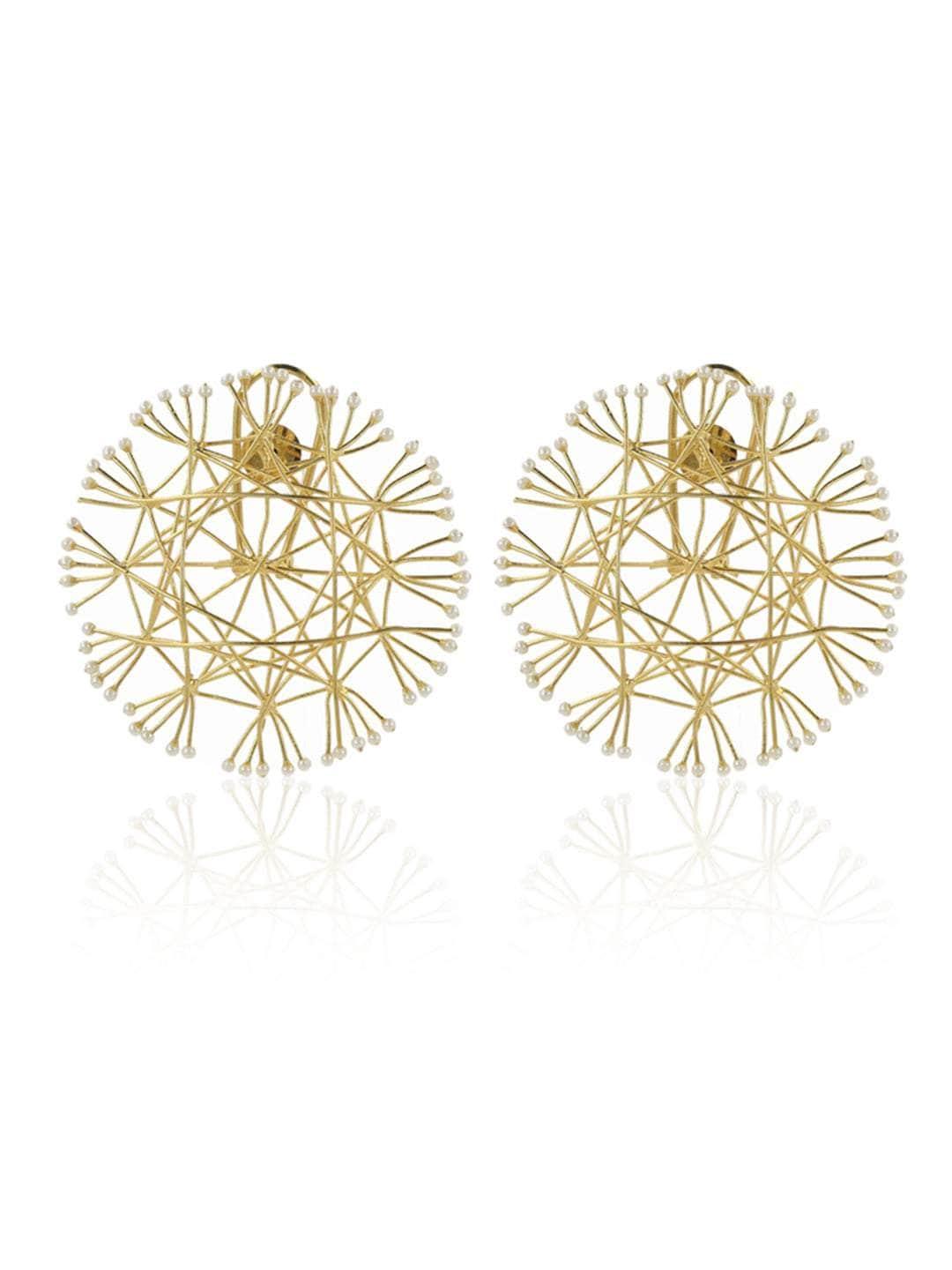 Ishhaara Sunburst Pearl Stud Earring