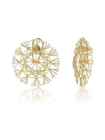 Ishhaara Sunburst Pearl Stud Earring