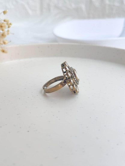 Ishhaara Sunflower Design Polki Ring