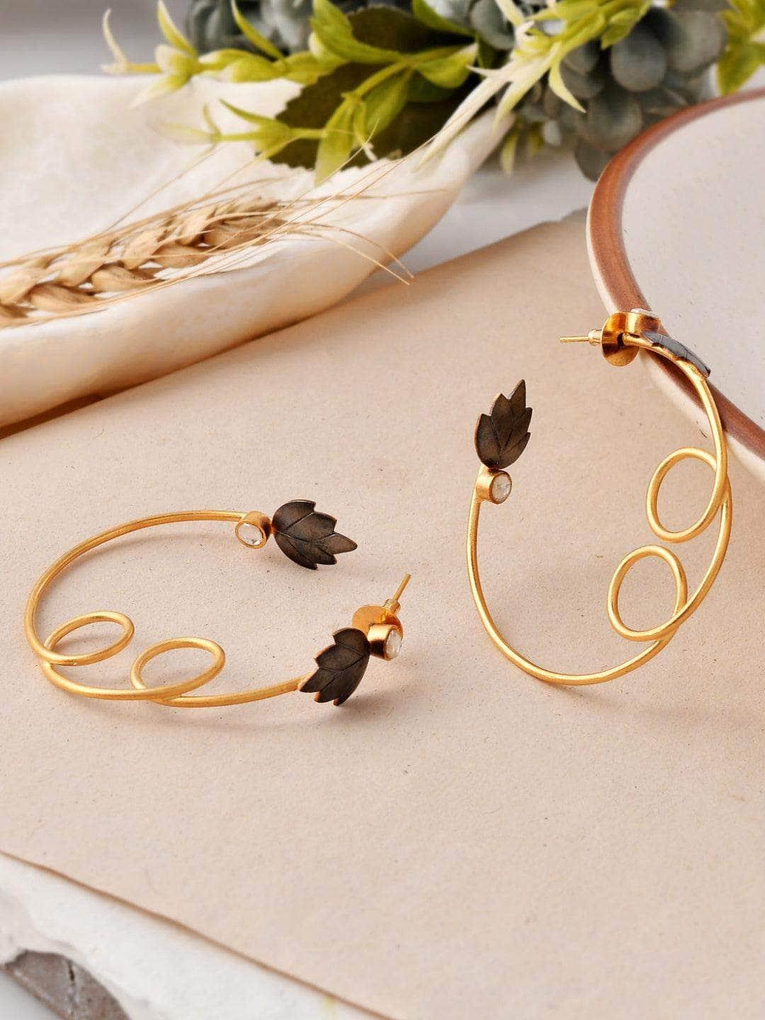 Ishhaara Swirl Leaf Hoop Earring