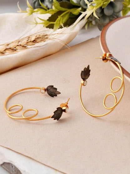 Ishhaara Swirl Leaf Hoop Earring
