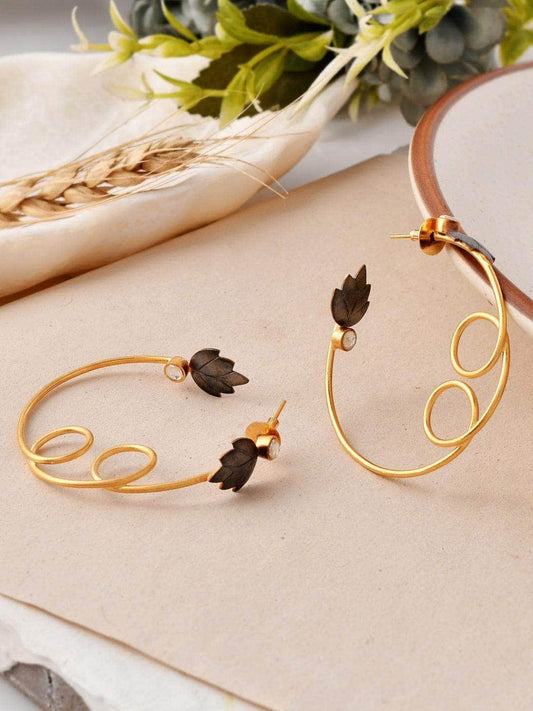 Ishhaara Swirl Leaf Hoop Earring