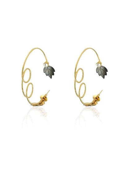 Ishhaara Swirl Leaf Hoop Earring