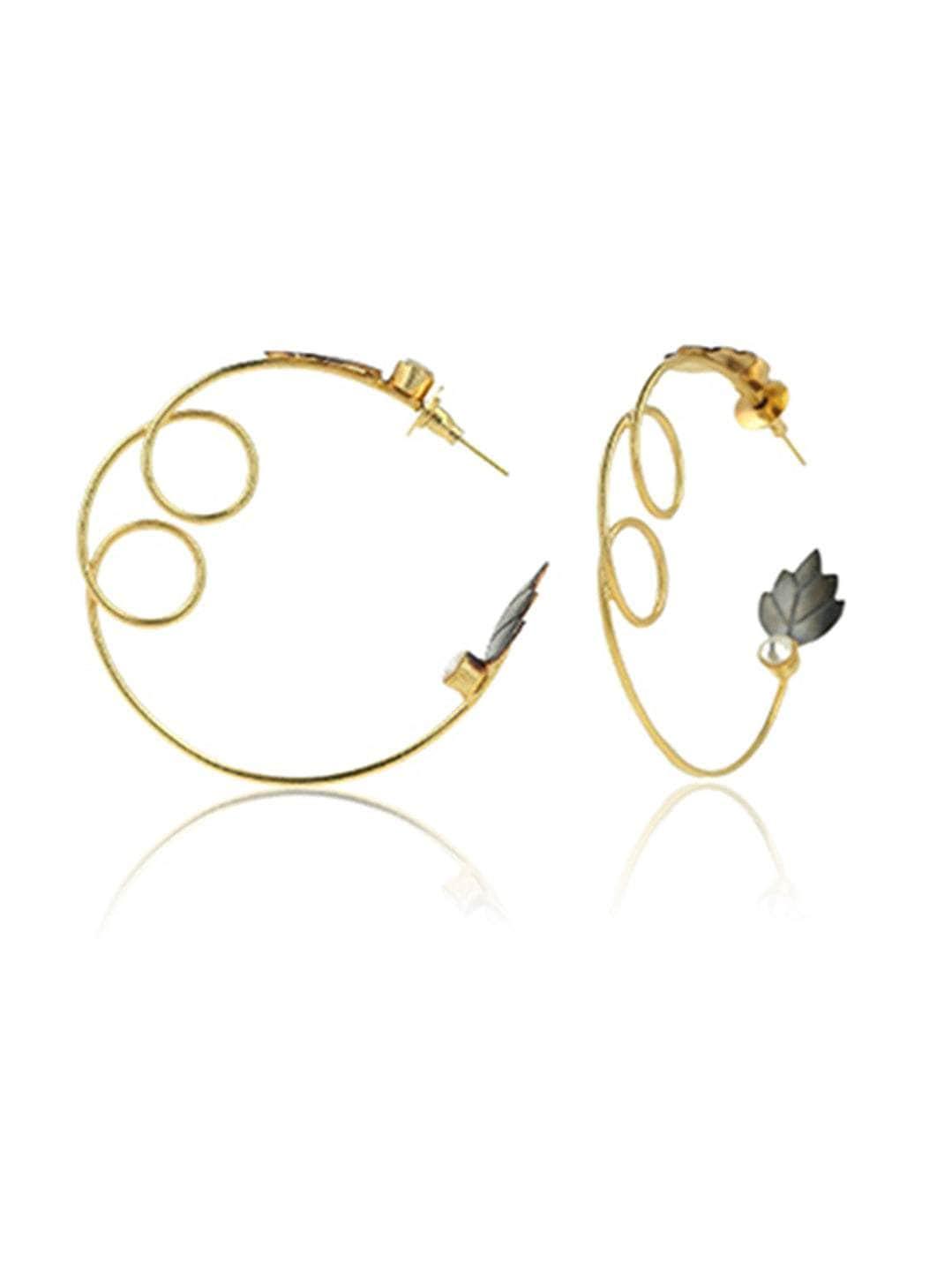Ishhaara Swirl Leaf Hoop Earring