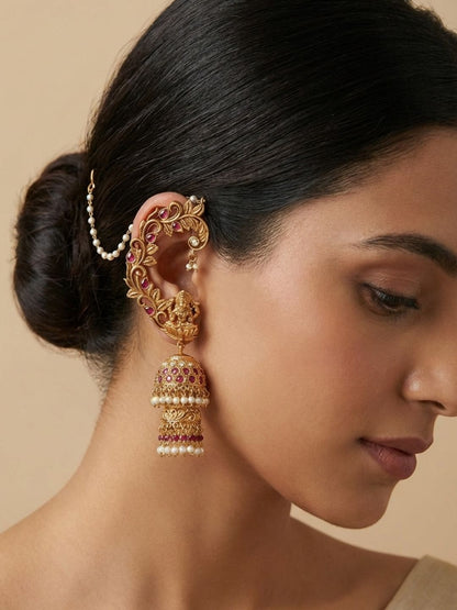 Ishhaara Temple Earcuff Jhumka