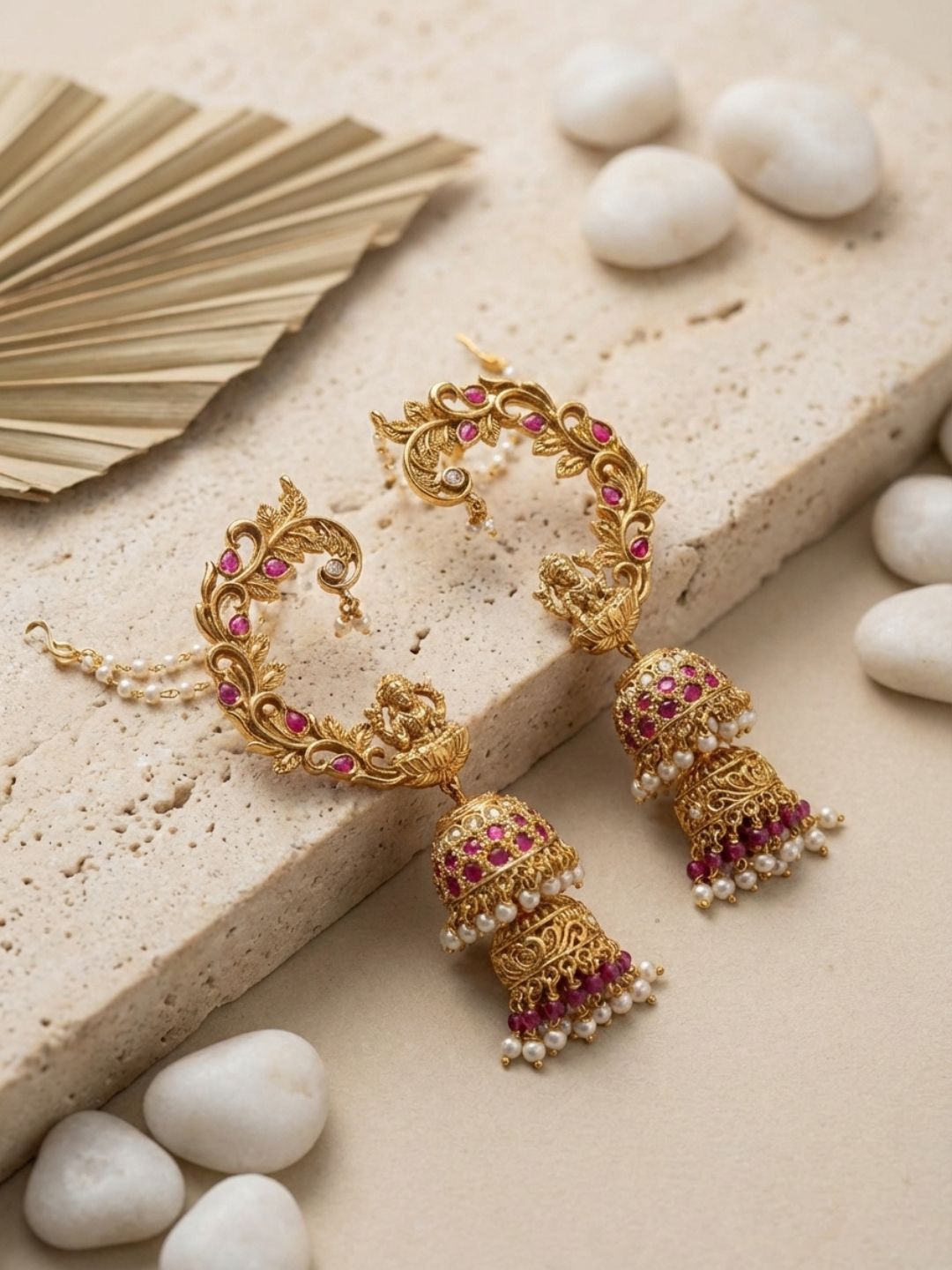 Ishhaara Temple Earcuff Jhumka
