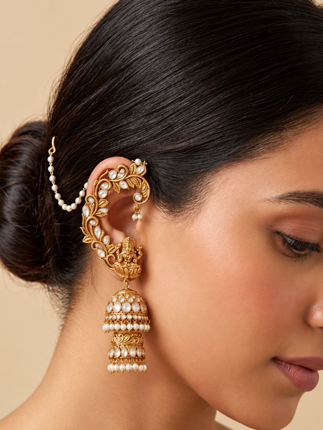 Ishhaara Temple Earcuff Jhumka