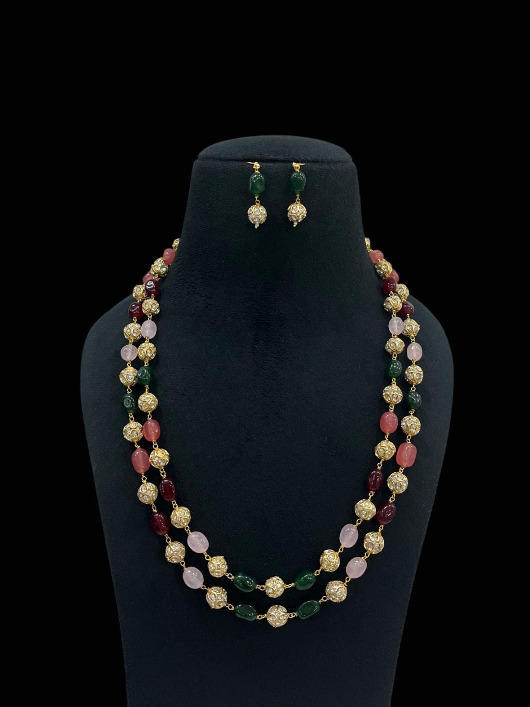 Ishhaara Temple Kundan Long Necklace Set — handcrafted Indian jewellery