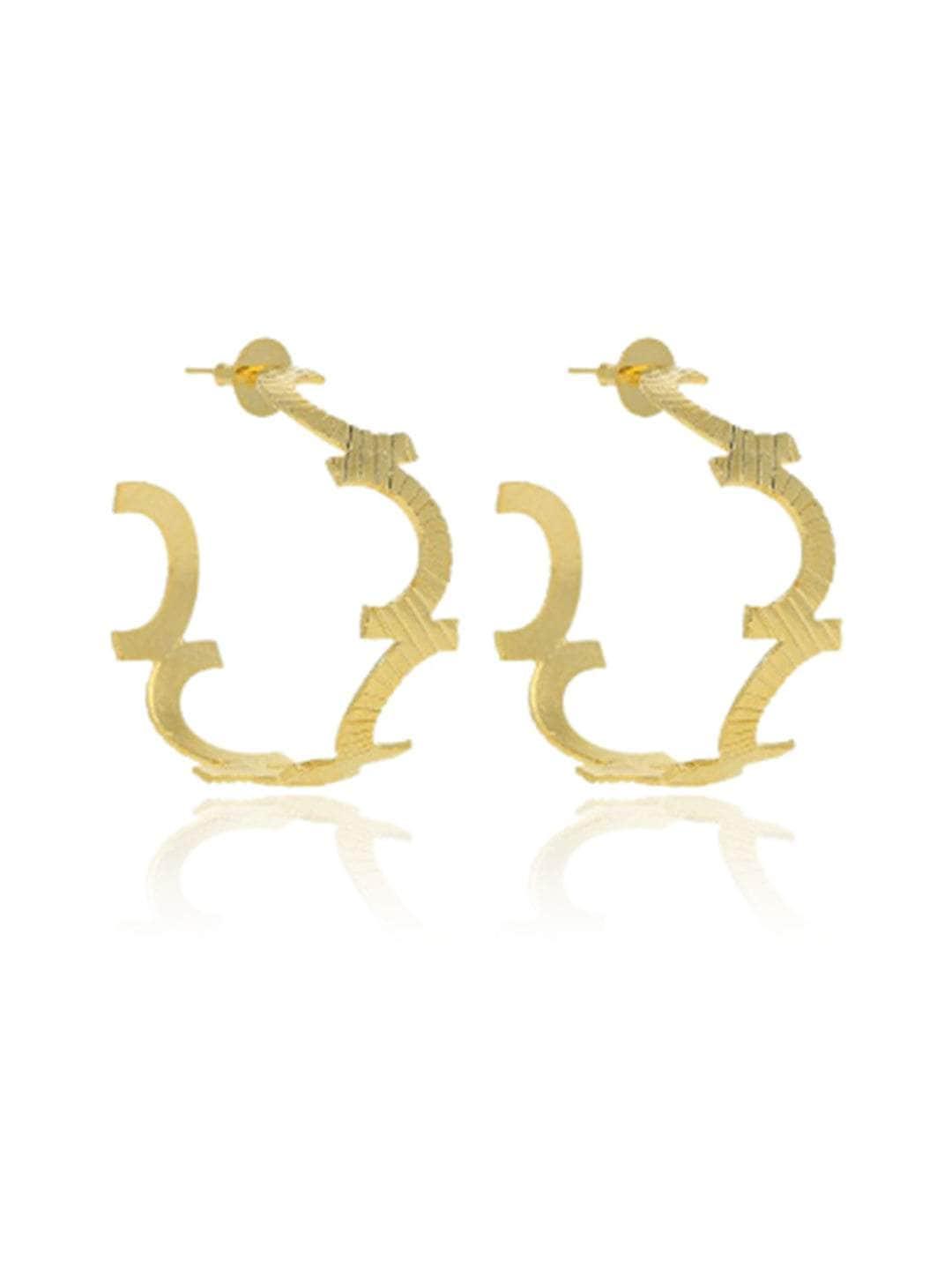 Ishhaara Textured C Hoop Huggie Earring