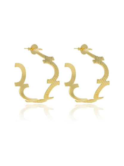 Ishhaara Textured C Hoop Huggie Earring