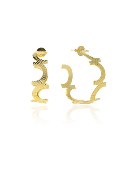 Ishhaara Textured C Hoop Huggie Earring