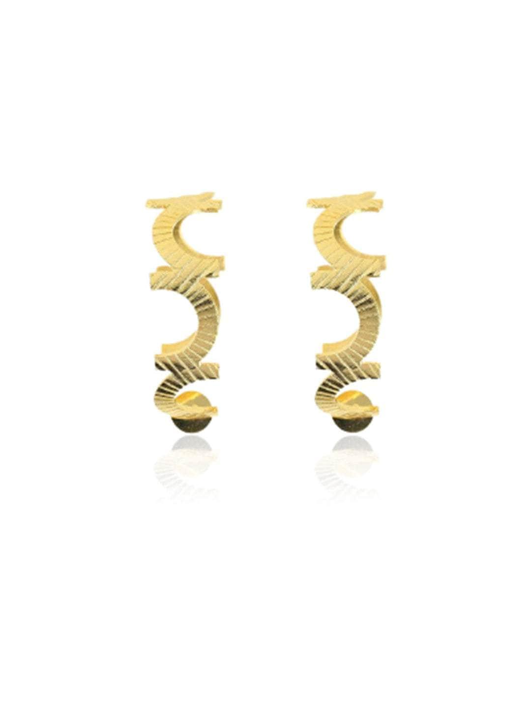 Ishhaara Textured C Hoop Huggie Earring