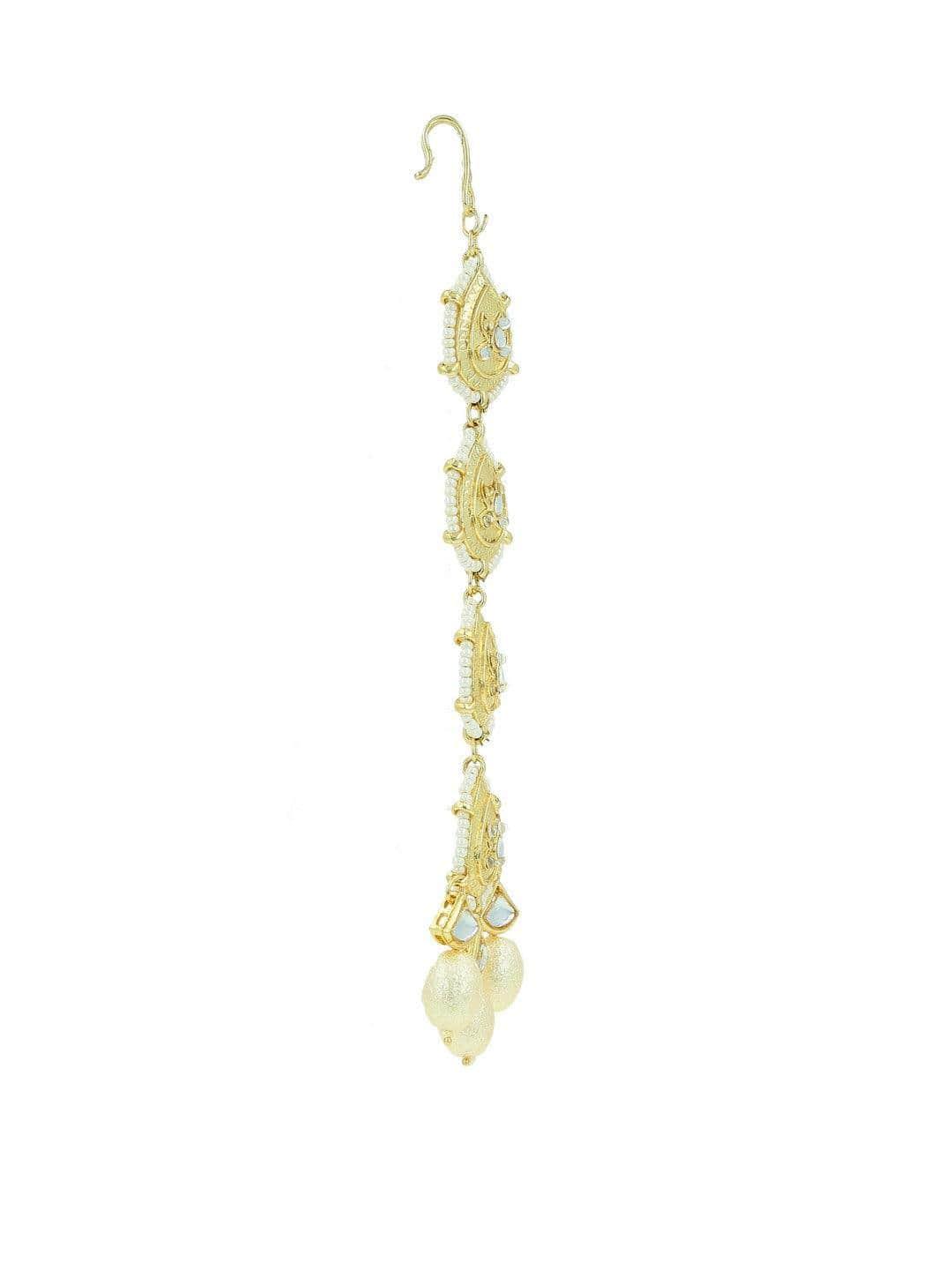 Ishhaara Textured Drop Pearl Teeka