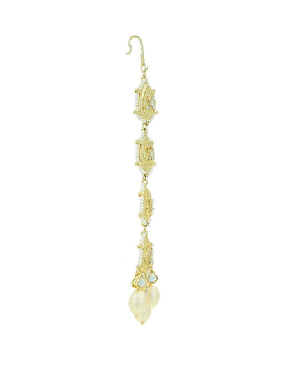 Ishhaara Textured Drop Pearl Teeka