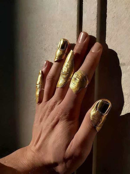 Ishhaara Textured Knuckle Rings Set Of 5