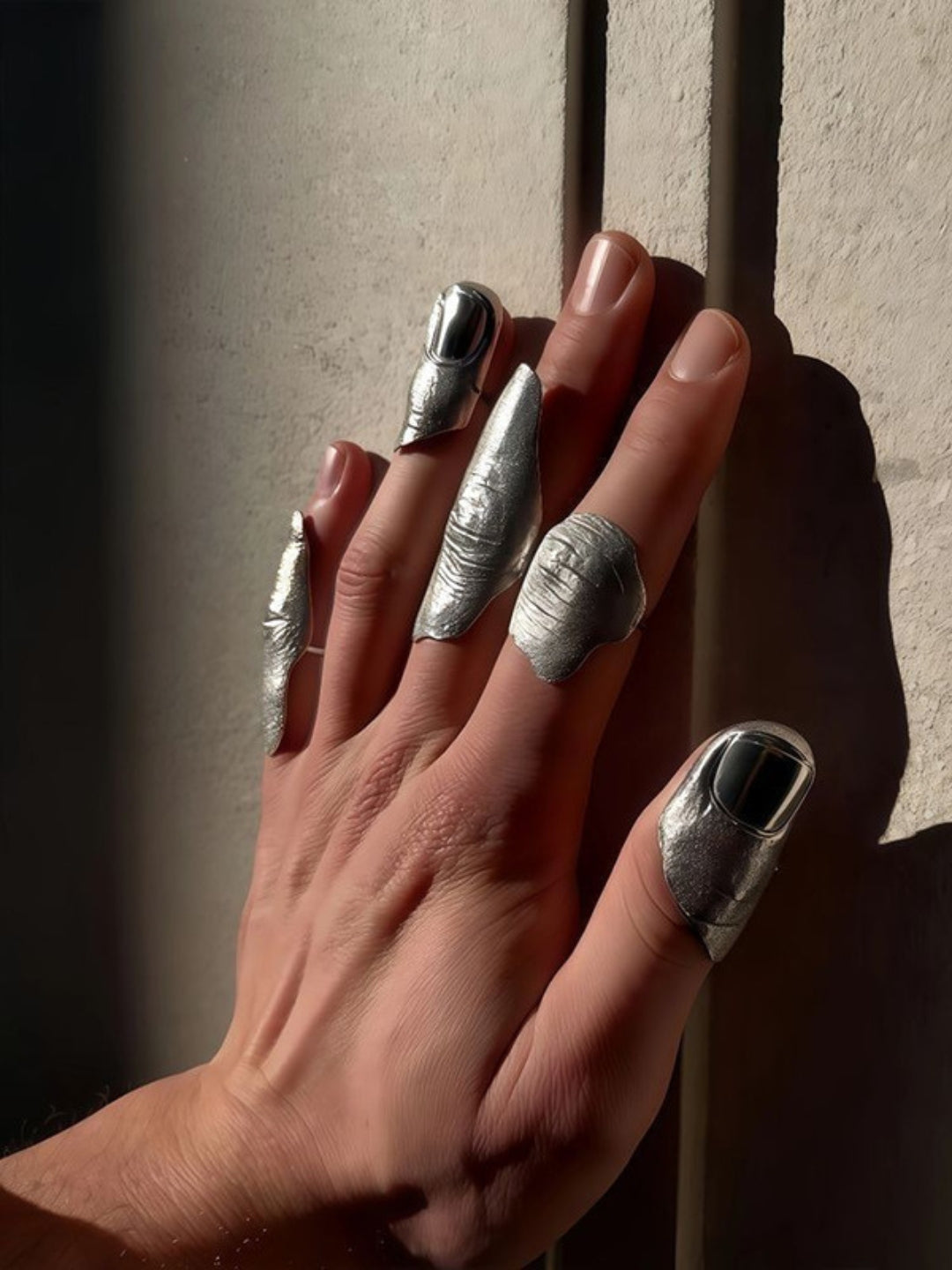 Ishhaara Textured Knuckle Rings Set Of 5