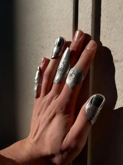 Ishhaara Textured Knuckle Rings Set Of 5