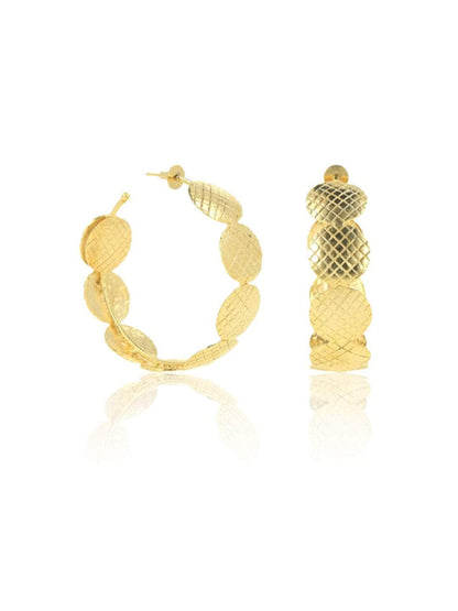 Ishhaara Textured Round Big Hoop Earring